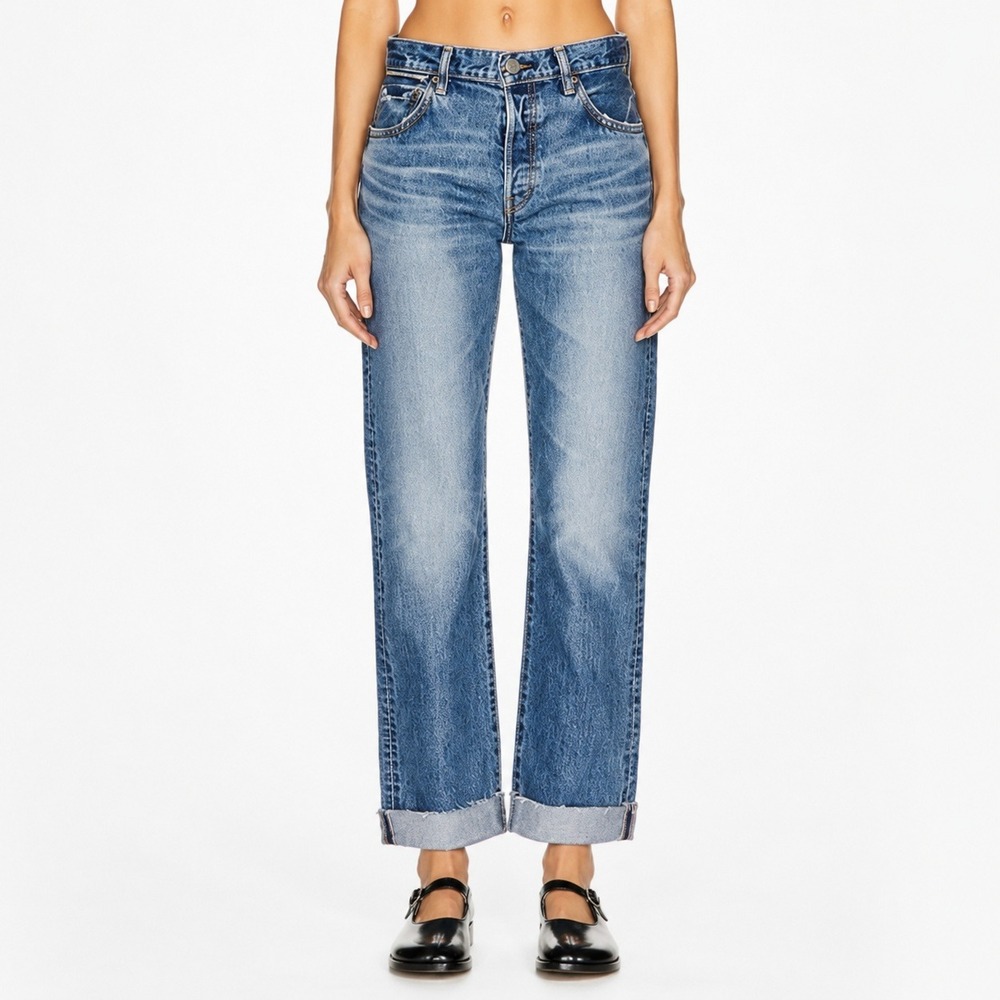 Moussy Vintage Seagraves Straight Jeans 27 Japanese Selvedge Denim Distressed